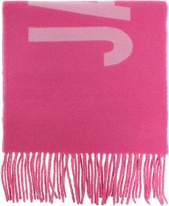 Jacquemus Fringe Logo Scarf Roze Dames