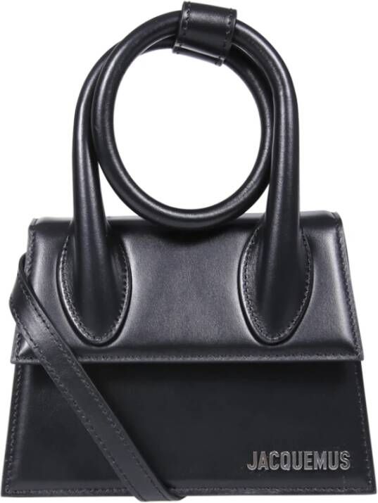 Jacquemus Zwarte Mini Tas met Handvatten en Verstelbare Schouderband Black Dames