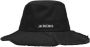 Jacquemus Zwarte Katoenen Bucket Hoed met Ruwe Randen en Trekkoord Black Unisex - Thumbnail 1