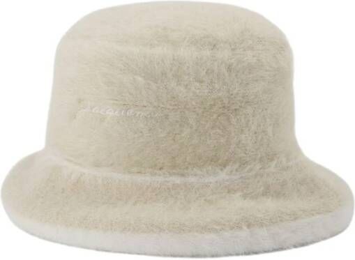 Jacquemus Witte Gebreide Bucket Hoed Sneeuw Vrouw White Dames