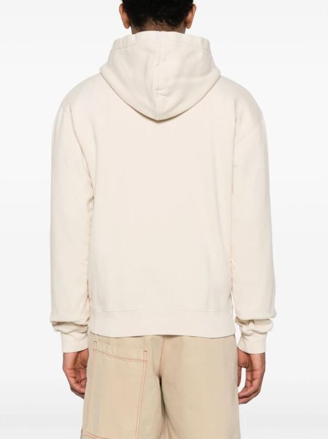 Jacquemus Monogram Patch Katoenen Hoodie Pluche Interieur Beige Heren - Foto 3