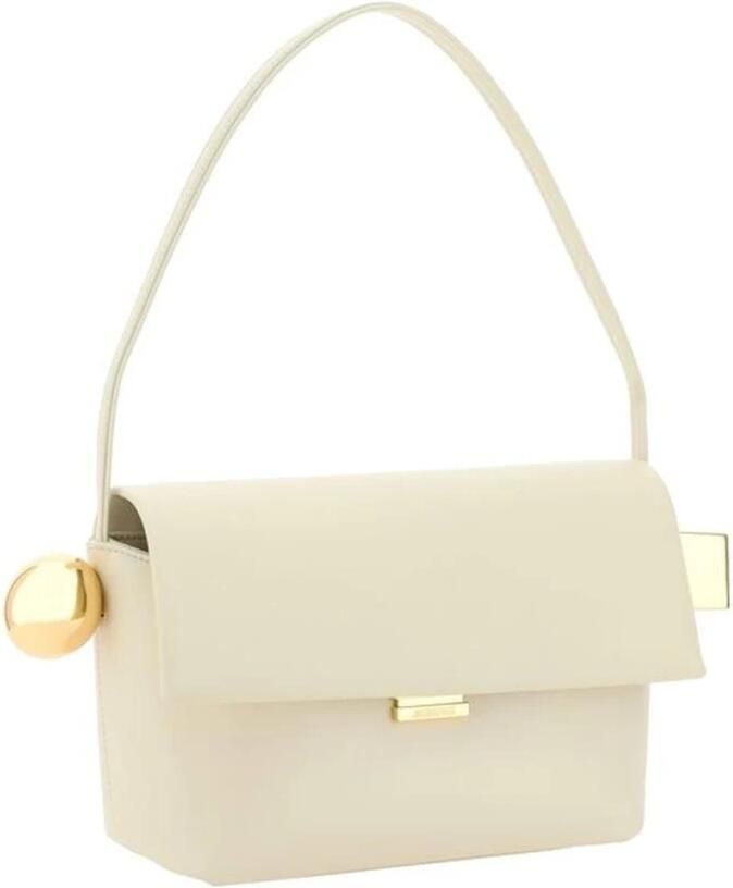 Jacquemus Stijlvolle leren schoudertas met metalen details Beige Dames - Foto 12