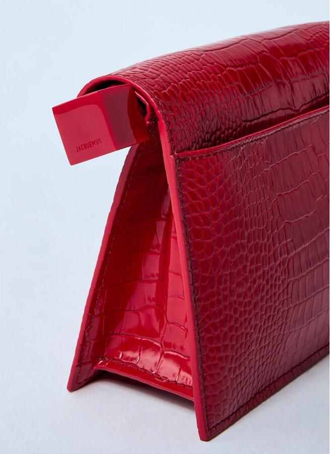 Jacquemus Geometrische Krokodil-geprinte Clutch Tas Red Dames - Foto 4