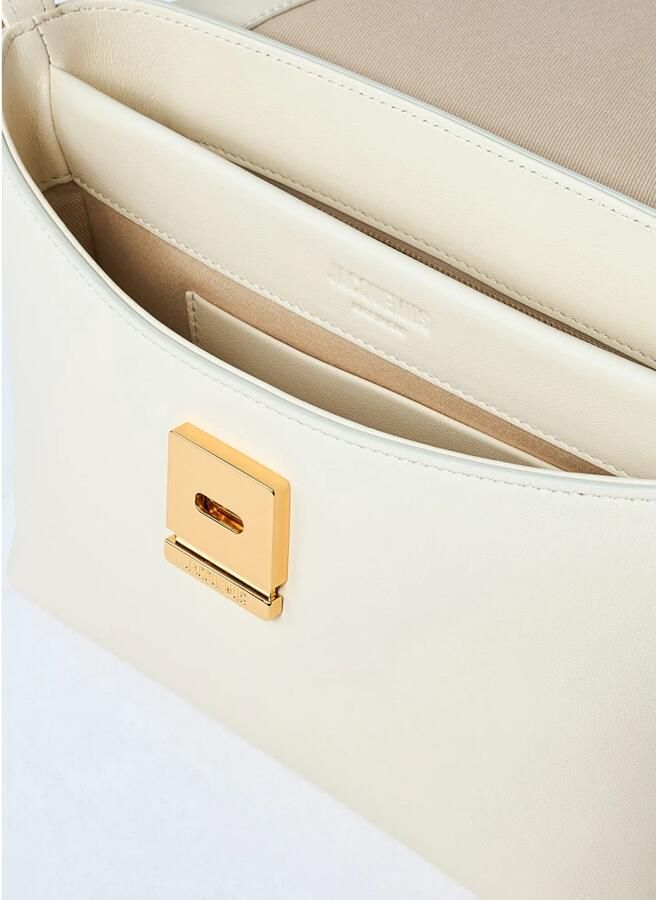 Jacquemus Stijlvolle leren schoudertas met metalen details Beige Dames - Foto 8