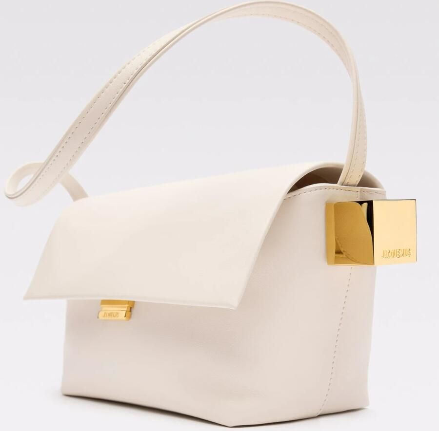 Jacquemus Stijlvolle leren schoudertas met metalen details Beige Dames - Foto 3