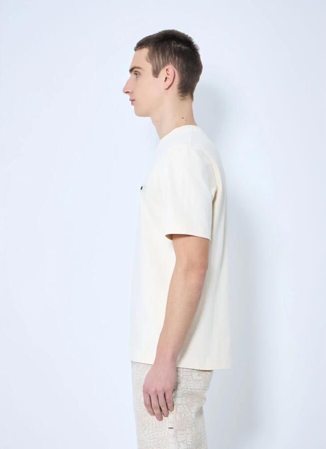 Jacquemus Katoen Logo Patch Crewneck T-Shirt Beige Heren - Foto 2