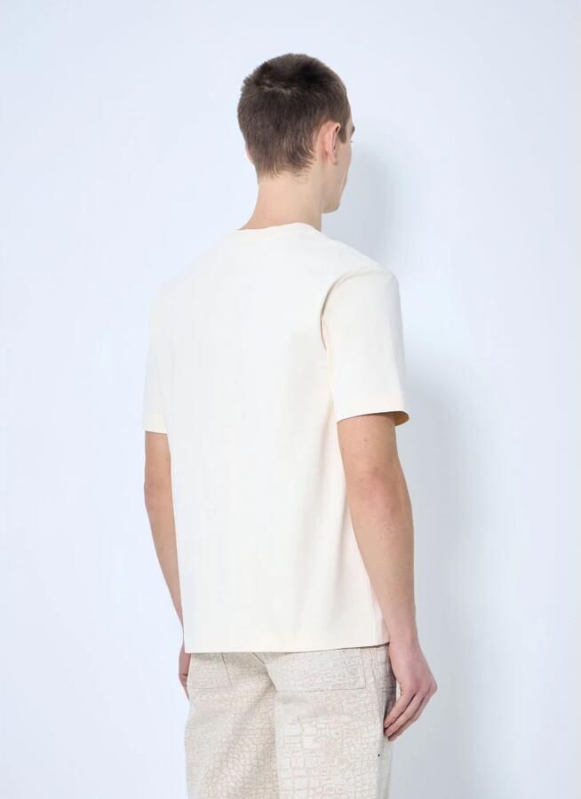 Jacquemus Katoen Logo Patch Crewneck T-Shirt Beige Heren - Foto 3