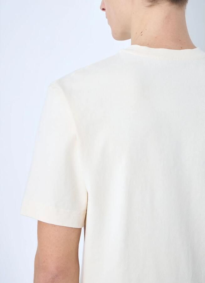 Jacquemus Katoen Logo Patch Crewneck T-Shirt Beige Heren - Foto 5