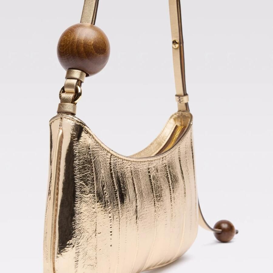 Jacquemus Shoppers Le Bisou Perle Leather Shoulder Bag in goud - Foto 2