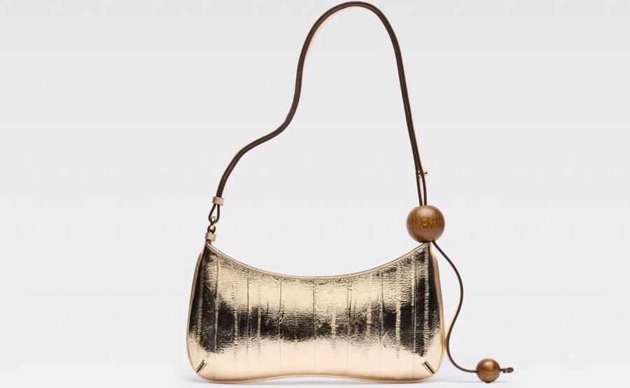 Jacquemus Shoppers Le Bisou Perle Leather Shoulder Bag in goud - Foto 4