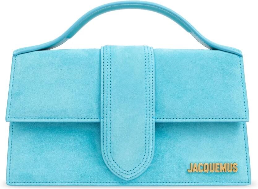 Jacquemus Hobo bags Light Blue Suede Bambino Bag in blauw