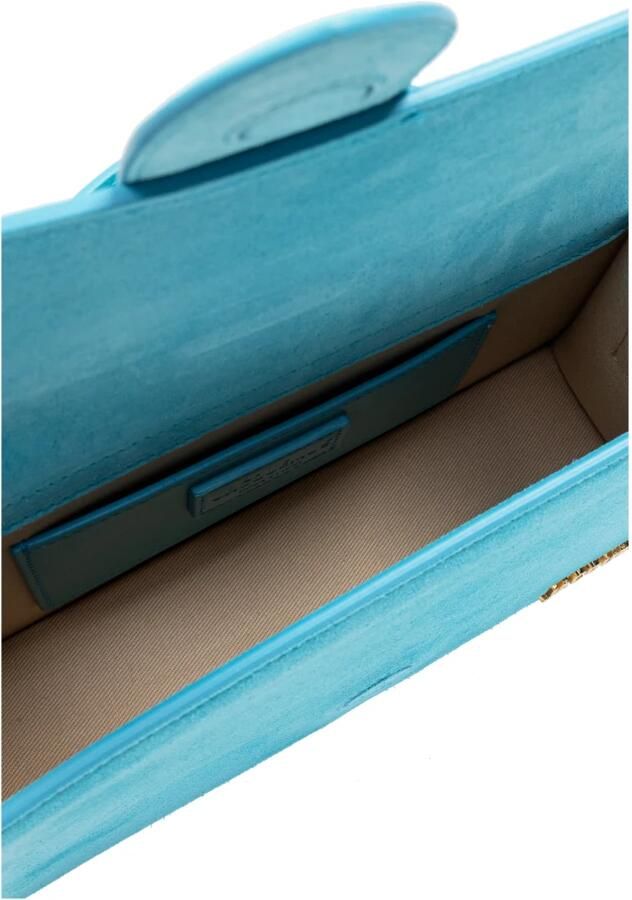 Jacquemus Hobo bags Light Blue Suede Bambino Bag in blauw - Foto 3