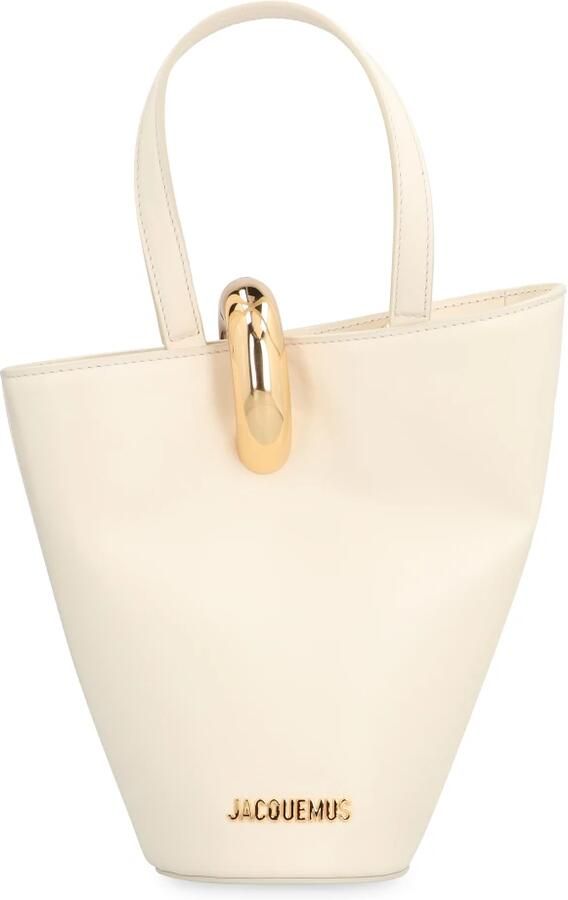 Jacquemus Totes & shoppers Le Petit Bambola Shopper Bag Leather White in wit - Foto 4