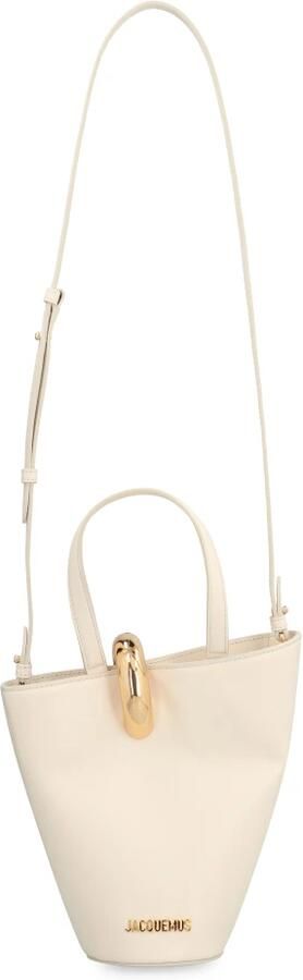 Jacquemus Totes & shoppers Le Petit Bambola Shopper Bag Leather White in wit - Foto 9