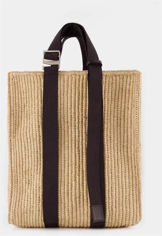 Jacquemus Totes & shoppers Le Panier Tote Bag Dark Brown Raphia in beige - Foto 3