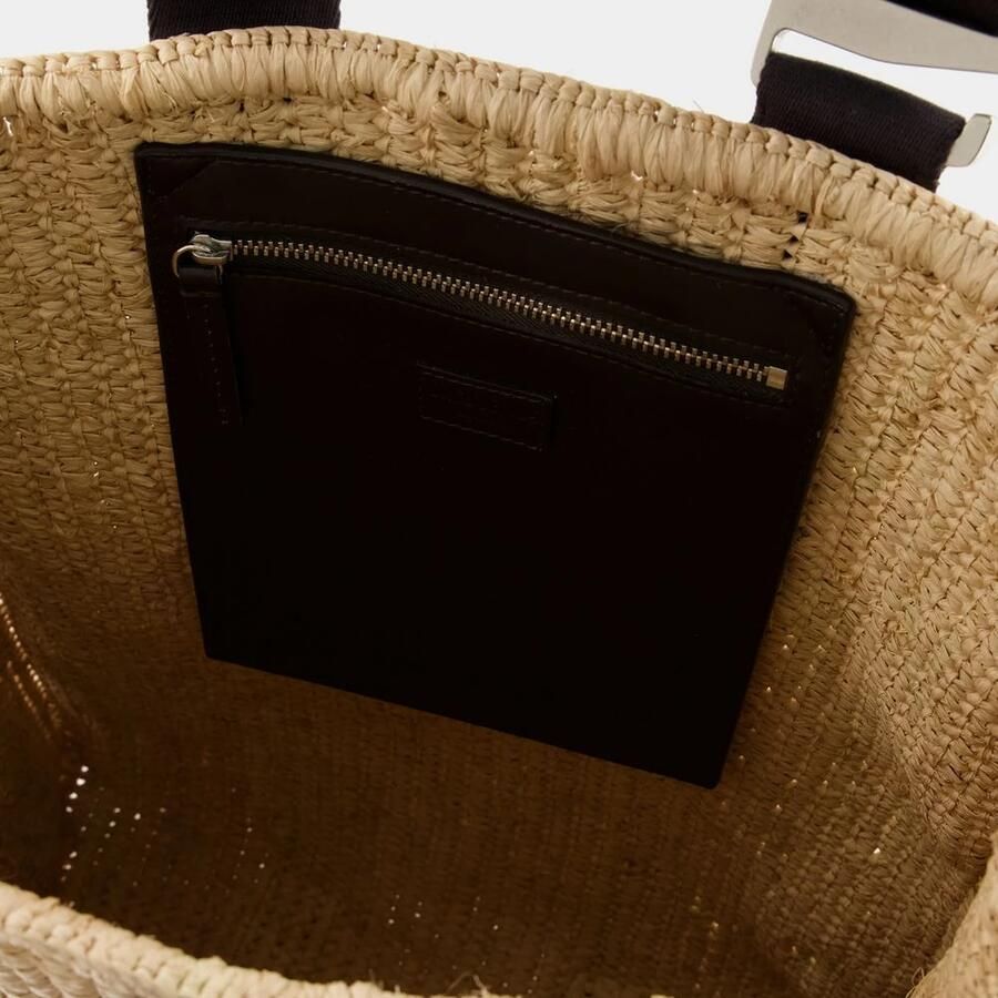 Jacquemus Totes & shoppers Le Panier Tote Bag Dark Brown Raphia in beige - Foto 2