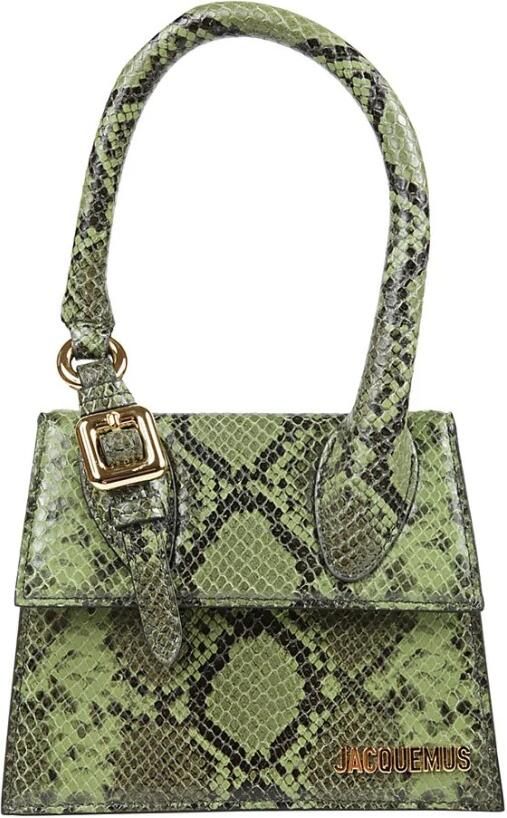 Jacquemus Crossbody bags Le Chiquito Moyen Boucle Leather Bag in groen