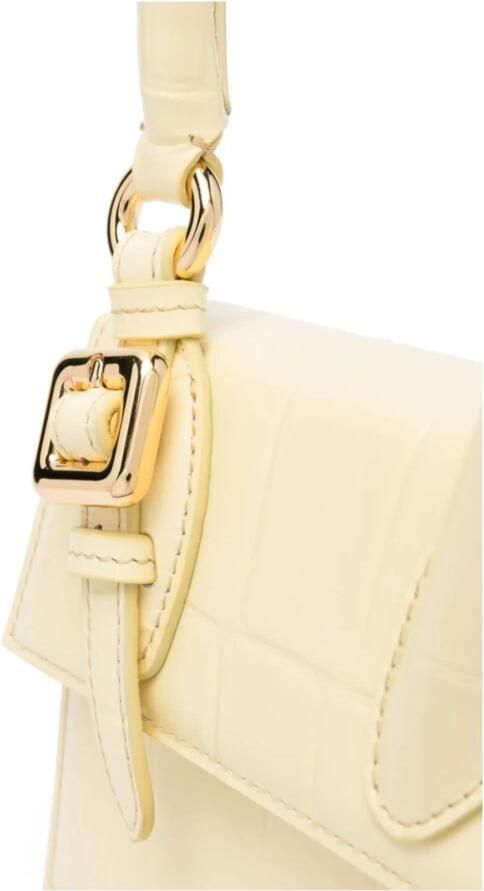 Jacquemus Krokodil-geëmbosseerde leren handtas met metalen logo Yellow Dames - Foto 3