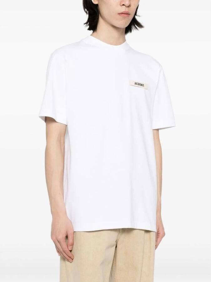 Jacquemus Witte T-shirts en Polos met Gros Grain Detail White Heren - Foto 4