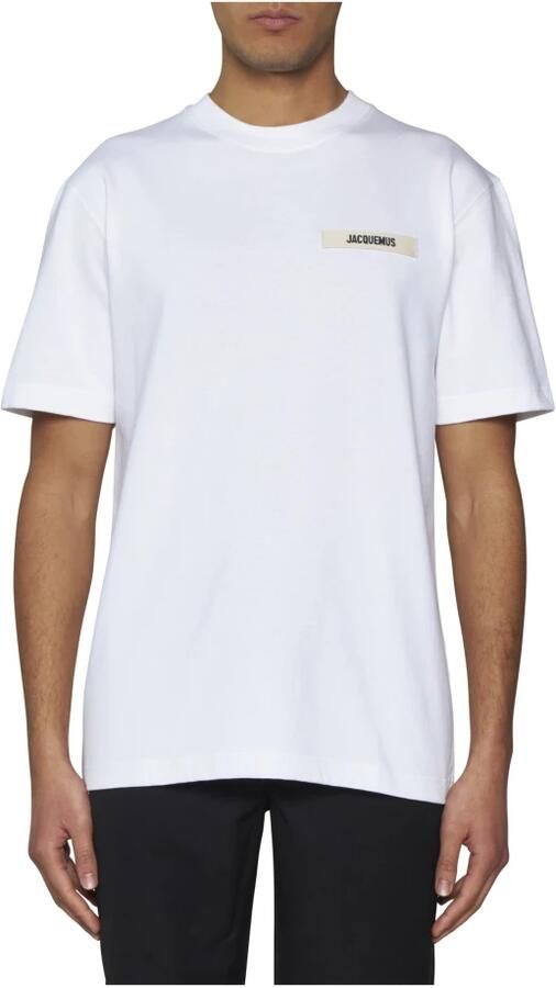 Jacquemus Witte T-shirts en Polos met Gros Grain Detail White Heren - Foto 7