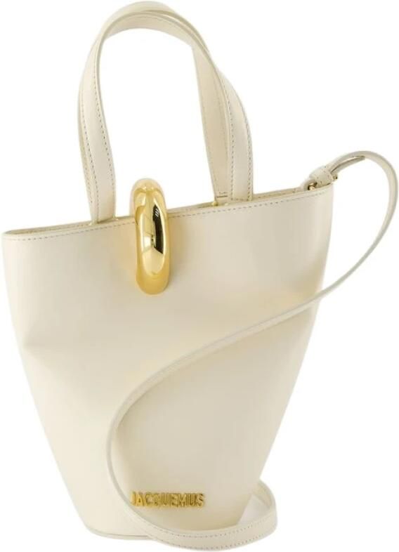 Jacquemus Totes & shoppers Le Petit Bambola Shopper Bag Leather White in wit