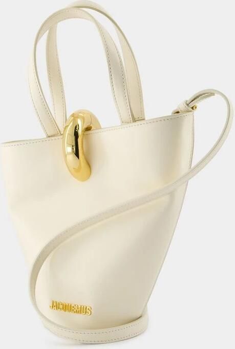 Jacquemus Totes & shoppers Le Petit Bambola Shopper Bag Leather White in wit - Foto 8