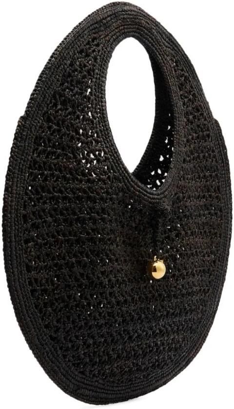 Jacquemus Crossbody bags Le Rond Spiaggia Raffia Handbag in zwart - Foto 5