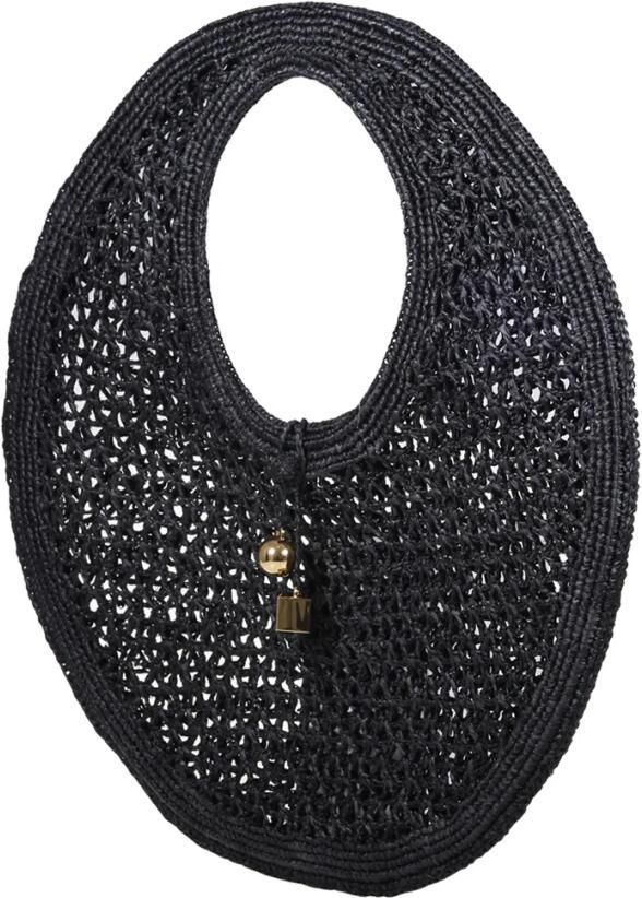Jacquemus Crossbody bags Le Rond Spiaggia Raffia Handbag in zwart - Foto 4