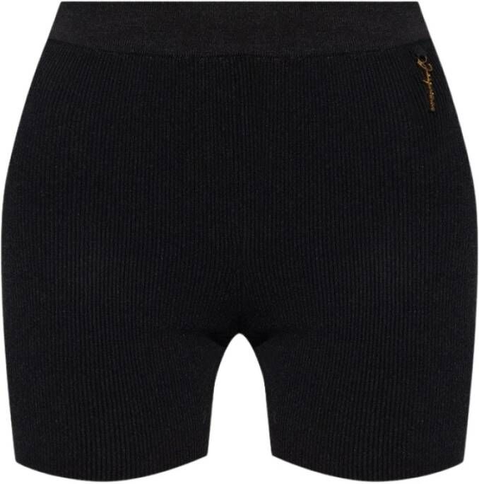 Jacquemus Zwarte Geribbelde Shorts met Hoge Taille Black Dames