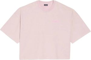 Jacquemus Korte Mouw Roze Katoenen T-Shirt Roze Heren