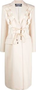 Jacquemus Lace-up tailored mid-length coat Beige Dames