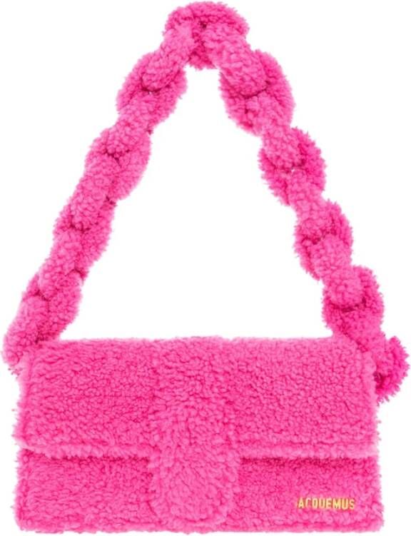 Jacquemus Hobo bags Le Bambidou Shearling Shoulder Bag in pink