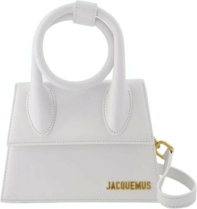 Jacquemus Witte Leren Handtas met Uitschuifbaar Handvat White Dames