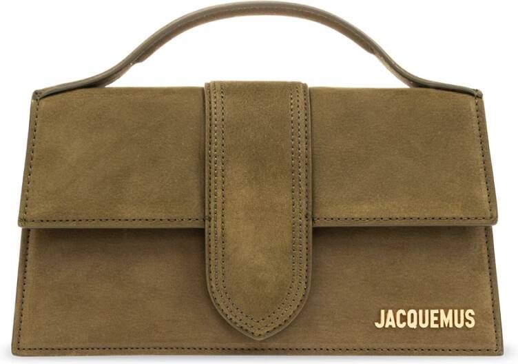 Jacquemus Elegante Leren Handtas Donker Khaki Beige Dames