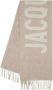 Jacquemus Wollen Logo Jacquard Sjaal Franje Rand Beige Unisex - Thumbnail 4