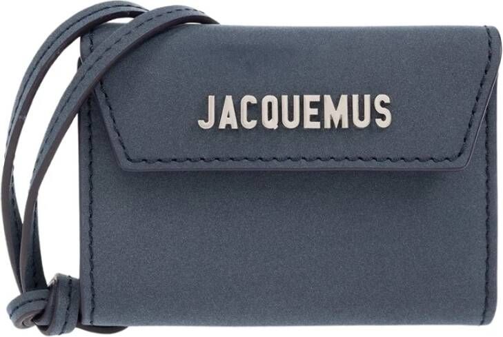 Jacquemus Leren portemonnee met band Blauw Heren