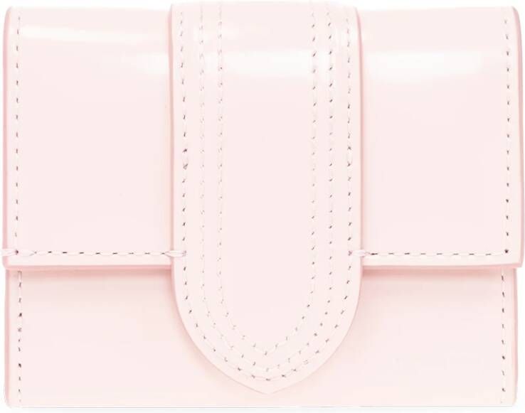 Jacquemus Roze Leren Tri-Fold Portemonnee Pink Dames
