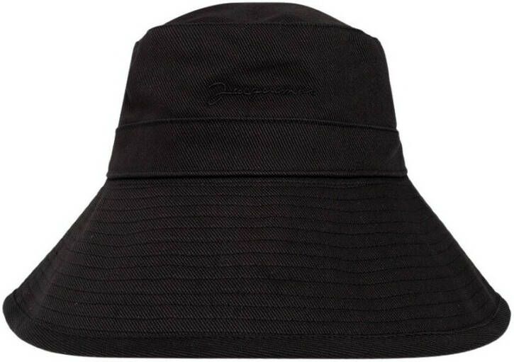 Jacquemus �Linu� bucket hat with logo Zwart Dames