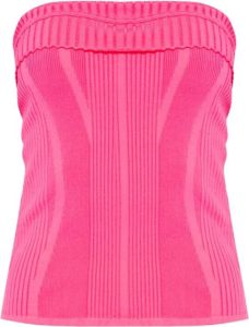 Jacquemus Lucca ribbed tube top Roze Dames