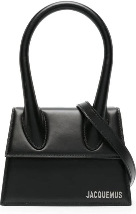 Jacquemus Middelgrote Zwarte Zilveren Tote Tas Zwart Dames