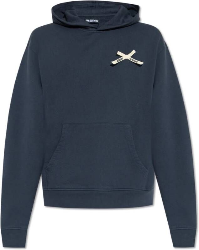 Jacquemus Noeud hoodie met logo Blauw Heren