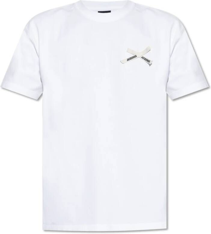 Jacquemus Noeud T-shirt met logo White Heren