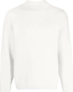 Jacquemus Off-White Alpaca Jacquard Sweater Beige Heren