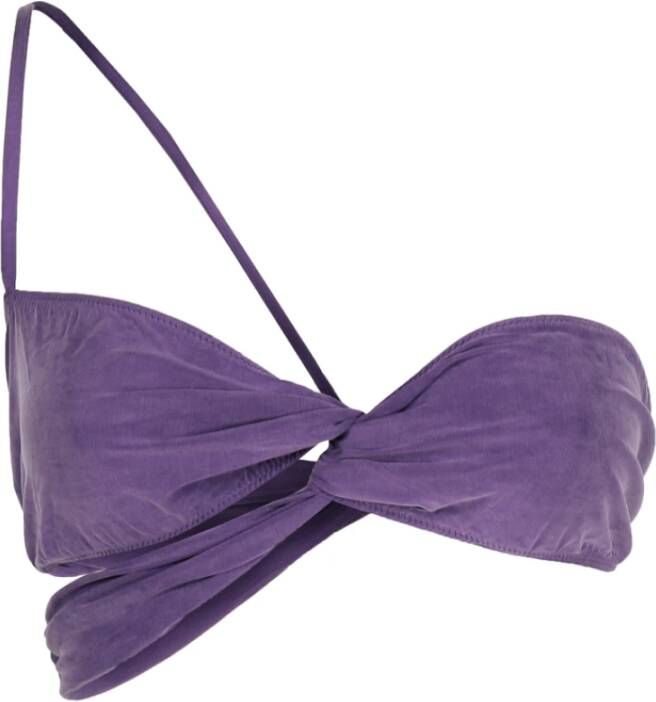 Jacquemus Paarse Gevlochten Bandeau Bikini Purple Dames