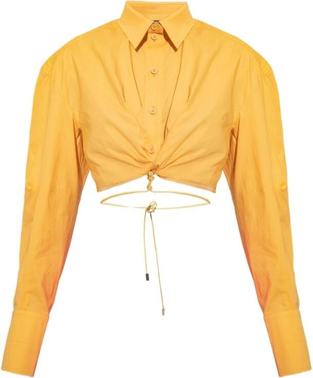 Jacquemus Plidao cropped shirt Yellow Dames