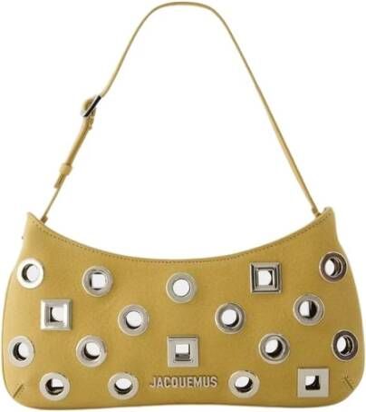 Jacquemus Ronde Vierkante Tas Leer Donkerbeige Beige Dames