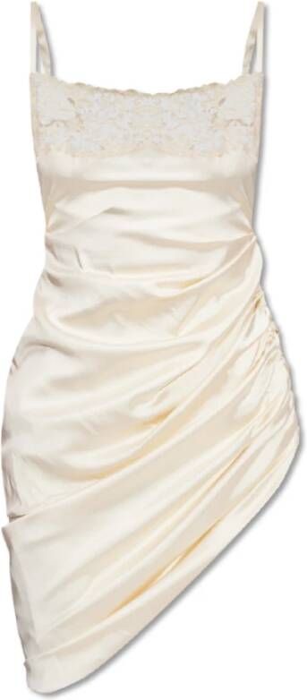 Jacquemus Bloemen geborduurde lingerie jurk White Dames