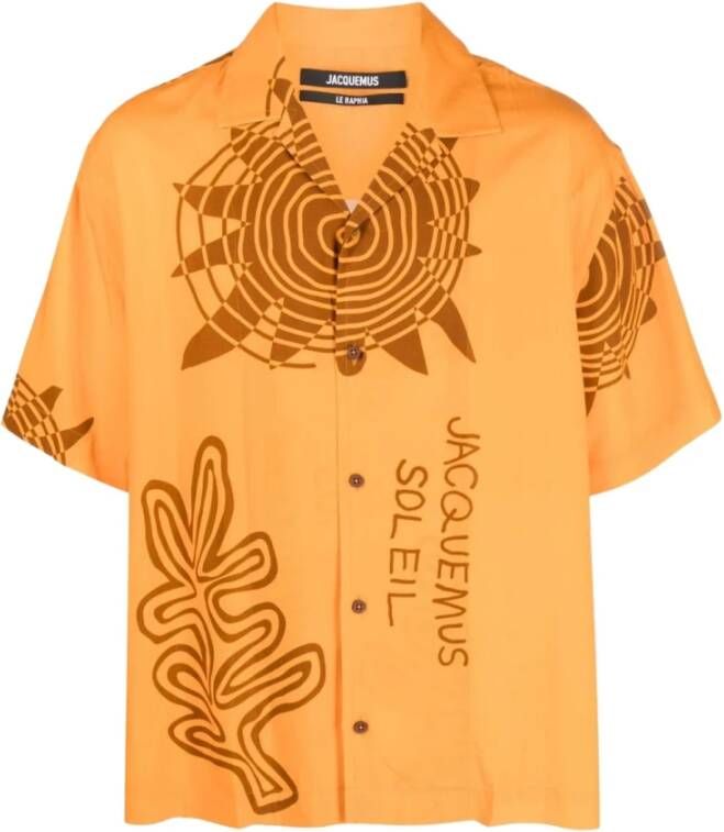 Jacquemus Shirt met korte mouwen Oranje Heren