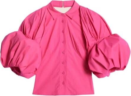 Jacquemus Stijlvolle Stretch Katoenen Overhemd Roze Dames