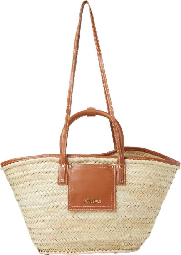 Jacquemus Soli Beach Basket Tas met Bovenhandvatten Brown Dames